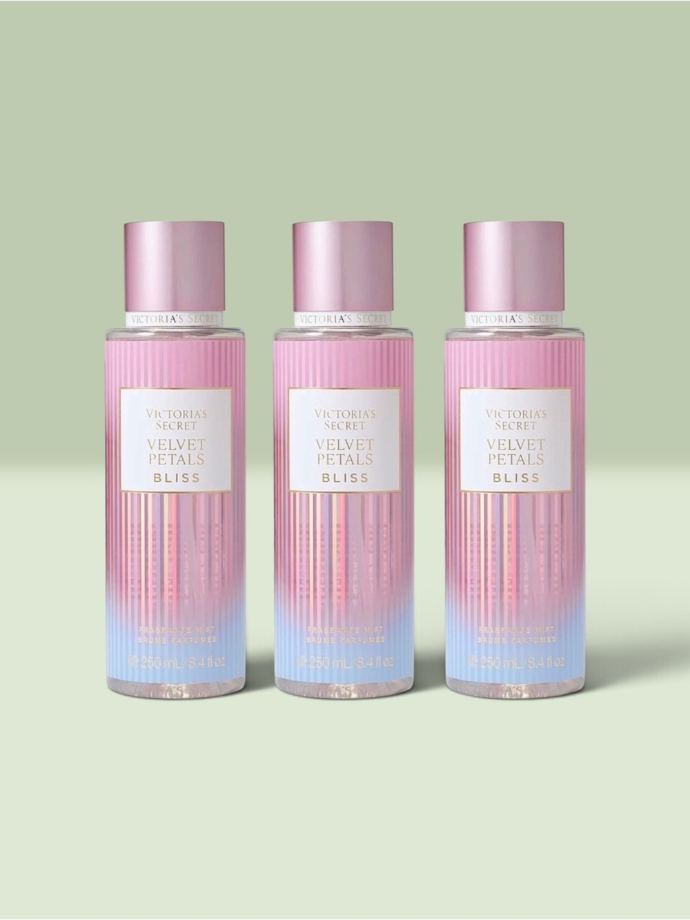 Victoria's Secret VELVET PETALS BLISS Fragrance Mist ~ 8.4 fl.oz. ( Lot of 3 )